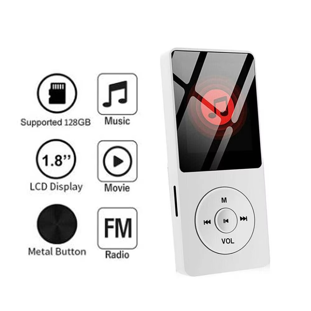 Høyfidelitet Bærbar Bluetooth MP3/MP4-spiller med 1.8" skjerm og multifunksjonskapasitet Luvikno