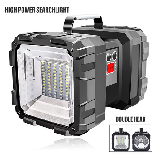 Luvikno | LED Batteri Spotlight DualonX Pro | 40 W | Dobbel Lampe med 7 Lys Moduser | Oppladbar & Vanntett IP64 | Power Bank Funksjon