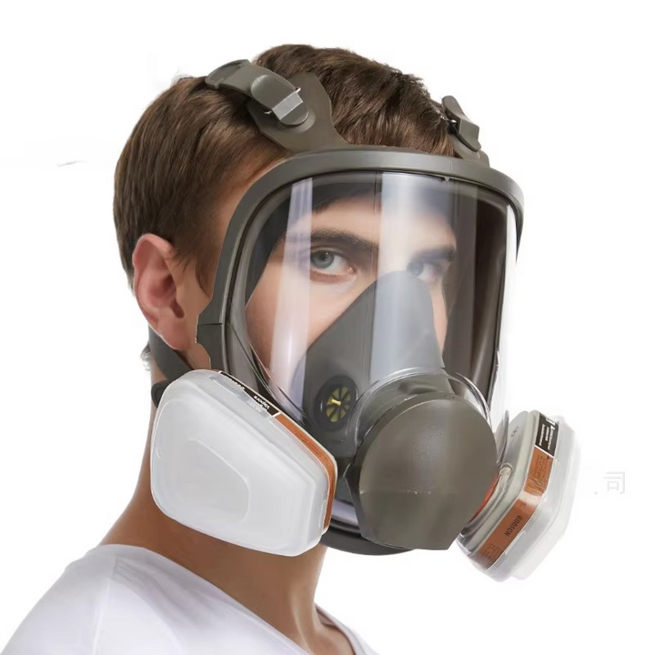 Omfattende helansikts respirator sikkerhetsgassmaske med anti-dugg beskyttelse Luvikno