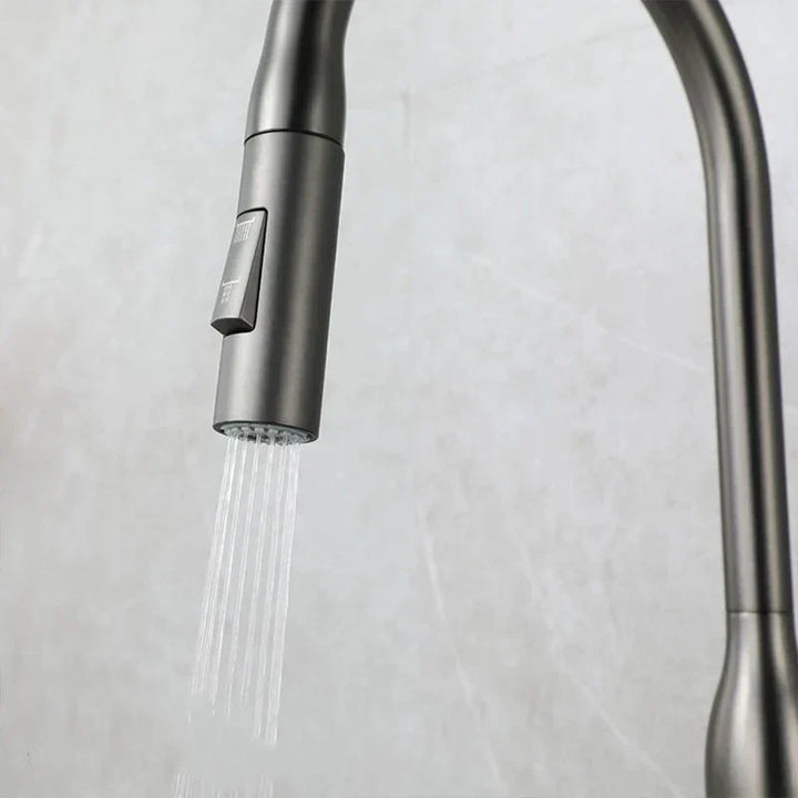 AquaStream Luxe – Justerbar Kjøkkenkran med Hånddusj Luvikno