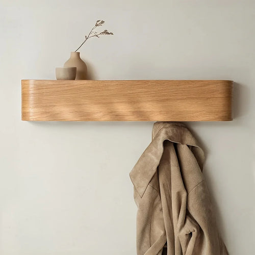 NordicHide Rack Vegghylle med hylle & skjulte kroker Luvikno