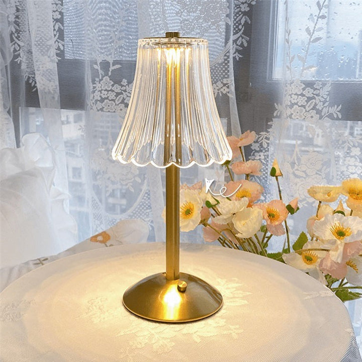 Golden Crystal Table Lamp - Aurora Luxe | Luvikno