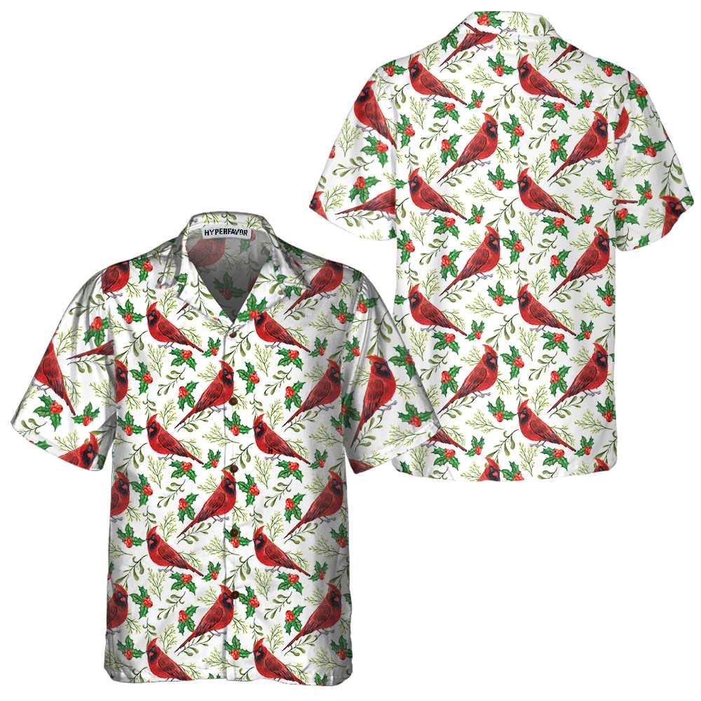 Luvik | Rød Hawaiian-skjorte med sømløst juletheme, Morsom juleskjorte, Julegave