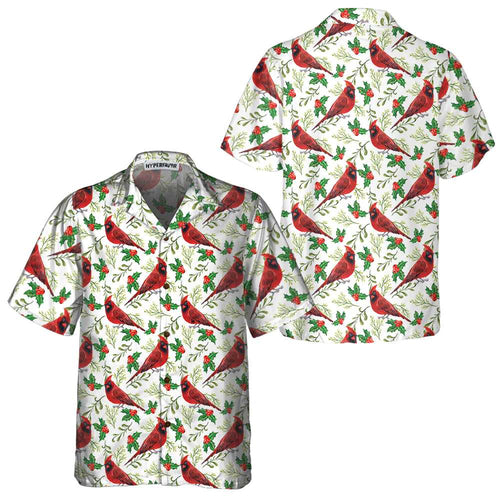 Luvik | Rød Hawaiian-skjorte med sømløst juletheme, Morsom juleskjorte, Julegave