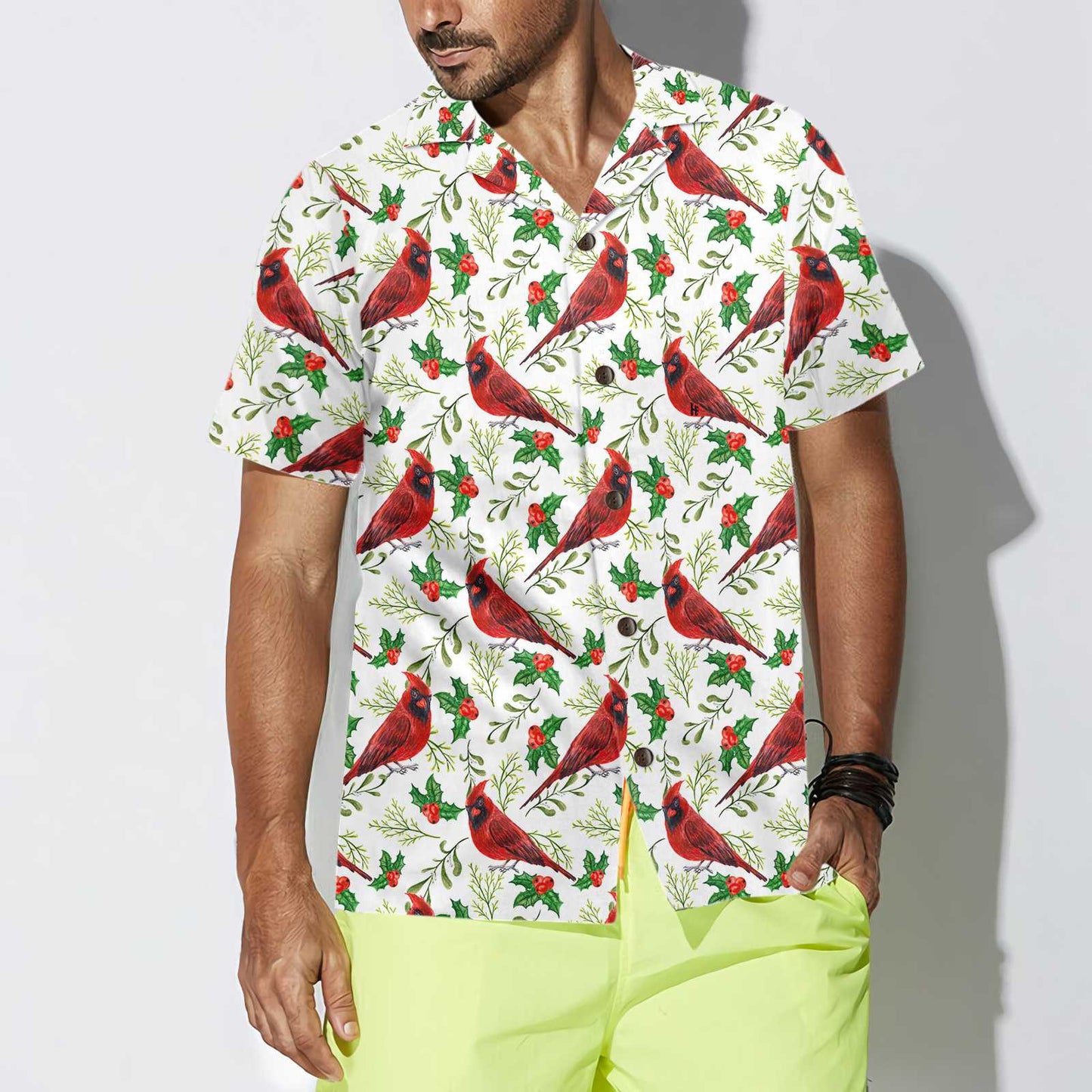 Luvik | Punainen Hawaiian-paita, jossa on saumaton jouluteema, Hauska joulupaita, Joululahja