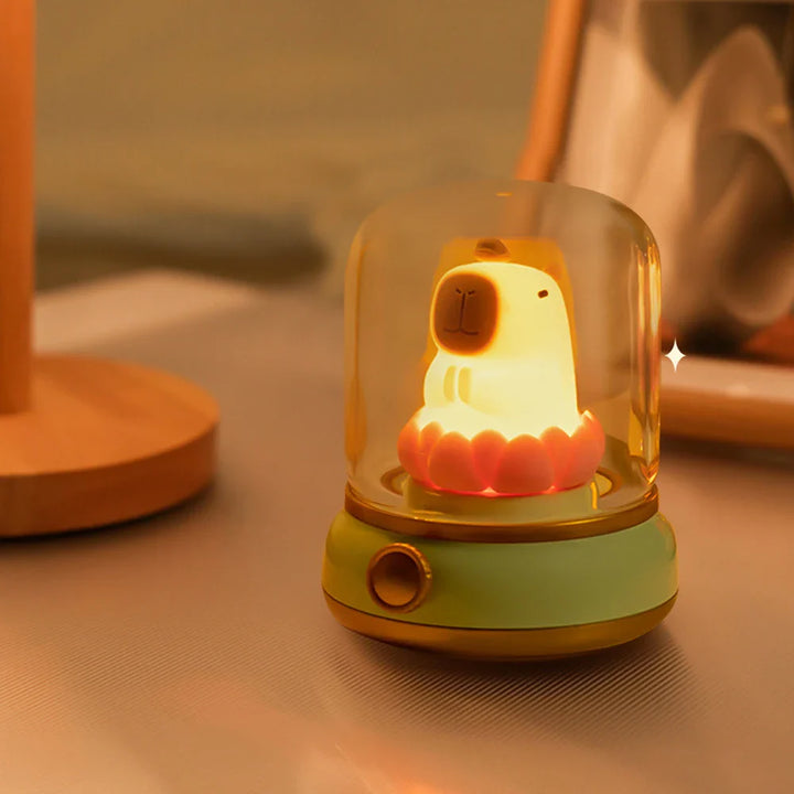 Luvikno | LumiFlame LED Nattlys | Retro Olje Design | USB Oppladbar | Varm Stemningslys