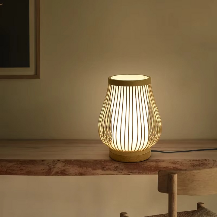 Zen-Inspirert Bambus Bordlampe for Soverom og Stue Luvikno