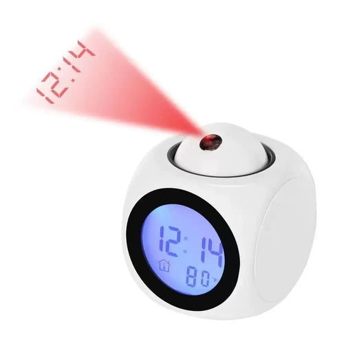 AlarmBeam Projektsjons Vekkerklokke med Temperatur og Dobbelt Alarm – LED Skjerm | Luvikno