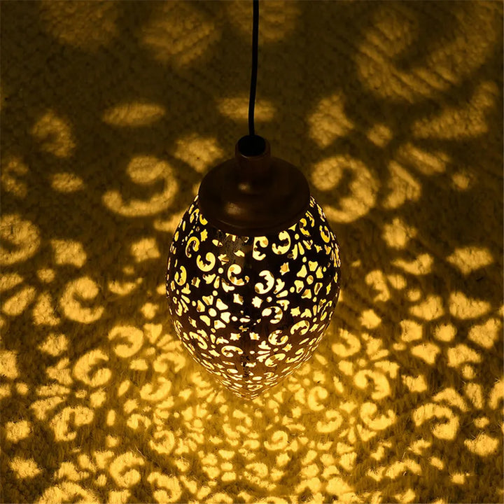 Luvikno | Lumivis SolArt Solcelle Hage Lantern Drop Form | Vanntett & Projektions Effekt | Metall | For Balkong, Terrasse & Utendørsområde