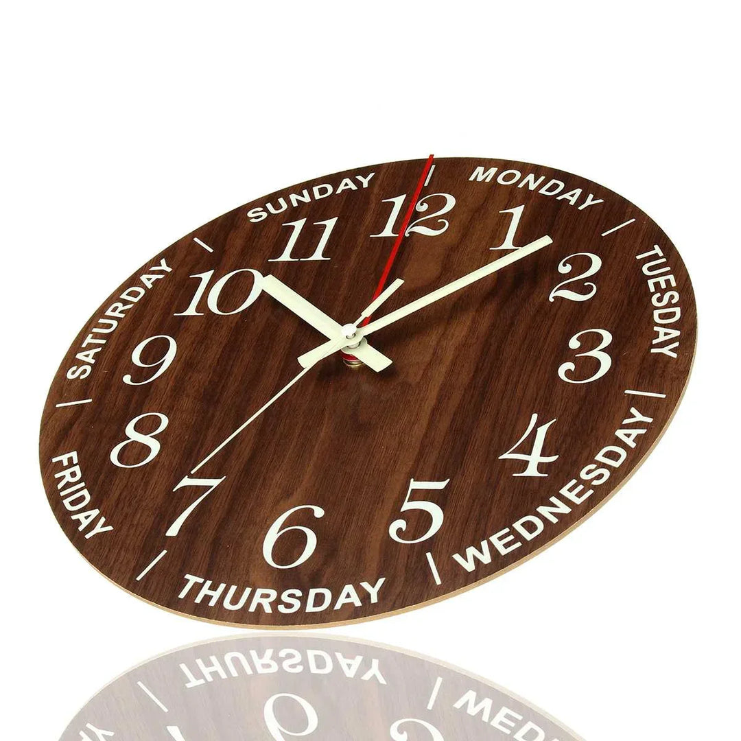 GlowClock – Luksus Treveggur med Nattlys Luvikno