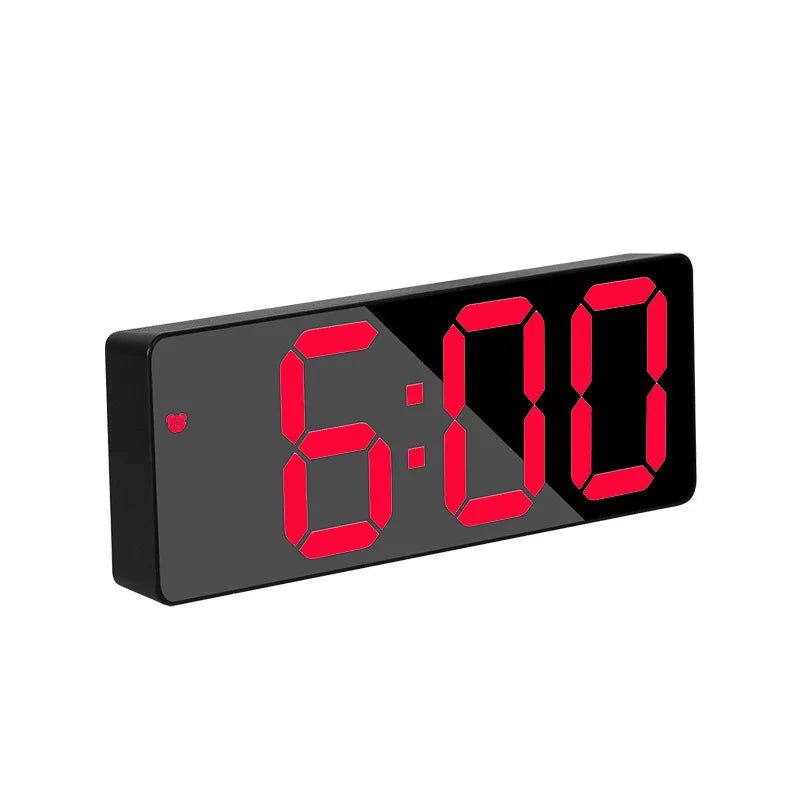 Moderne Elektronisk Speilvekkerklokke med LED-display, Alarmfunksjon og Temperaturvisning – Stilig Digital Klokke for Soverom og Kontor | Luvikno