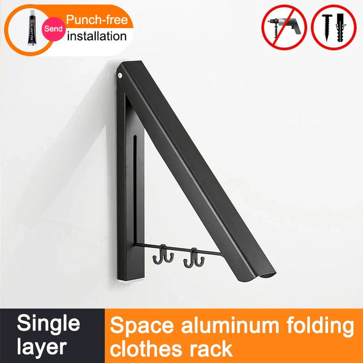 Space Saver Foldbar Veggklær Aluminiumstativ | Luvikno