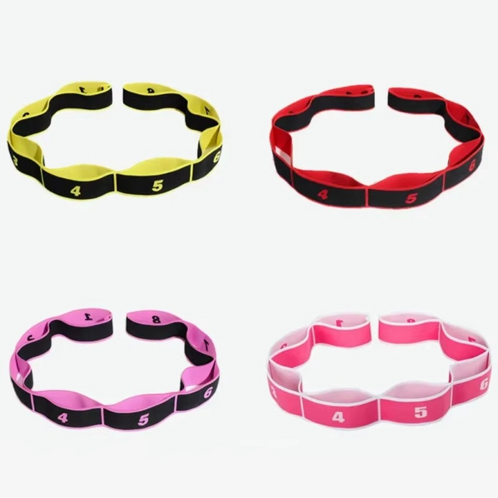 Yoga Stretch Strap with Loops for Pilates and Dance Luvikno