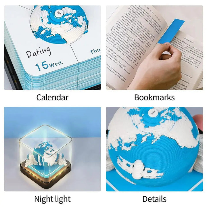 3D Earth Wanderer Kalender Memo Pad | Luvikno