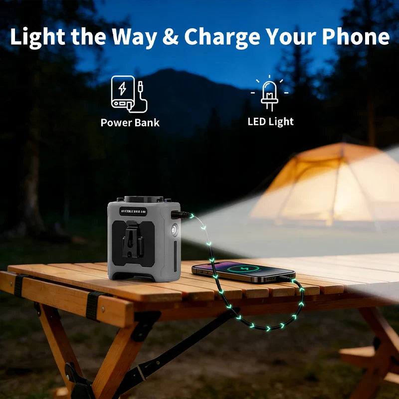 10000mAh Livstikkontaktvifte med Power Bank – Bærbar Håndfri Oppladbar Vifte | 5-Hastigheters Kjøling, Batteri Visning, USB Lading, Utendørs Bærbar Vifte | Luvikno