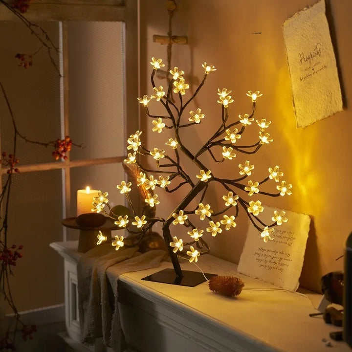 LED Blossom Tree Lampe – Kirsebærblomst Design for Stue og Soverom Dekorasjon | Luvikno
