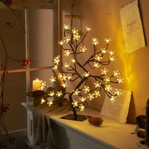 LED Blossom Tree Lampe – Kirsebærblomst Design for Stue og Soverom Dekorasjon | Luvikno