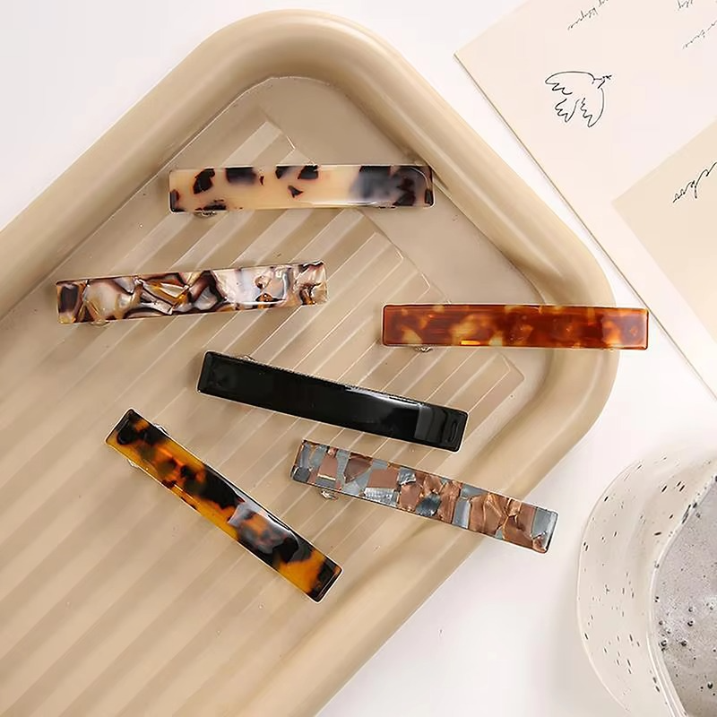 Vintage-Inspirert Leopardmønster Acetat Hårklemmer Luvikno