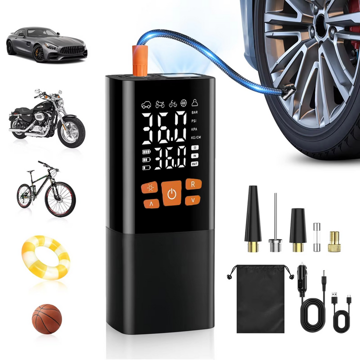 Bærbar dekkpumpe luftkompressor, 180 PSI oppladbar pumpe med 25000mAh batteri Luvikno