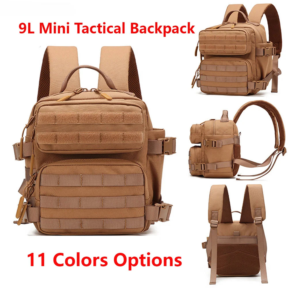 Luvikno | Tactivo Mini-Ryggsekk 9L | MOLLE-Utendørs Ryggsekk | Kompakt & Holdbar | For Fotturer, Camping & EDC
