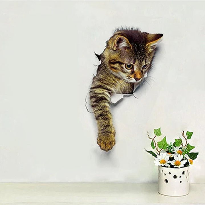 3D Toalettbeskytter Katt Klistremerke | Luvikno