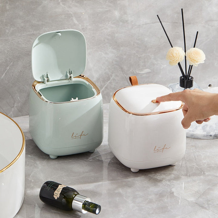 LuxeBin - Elegant Bord Søppelkurv for Ditt Rom Luvikno