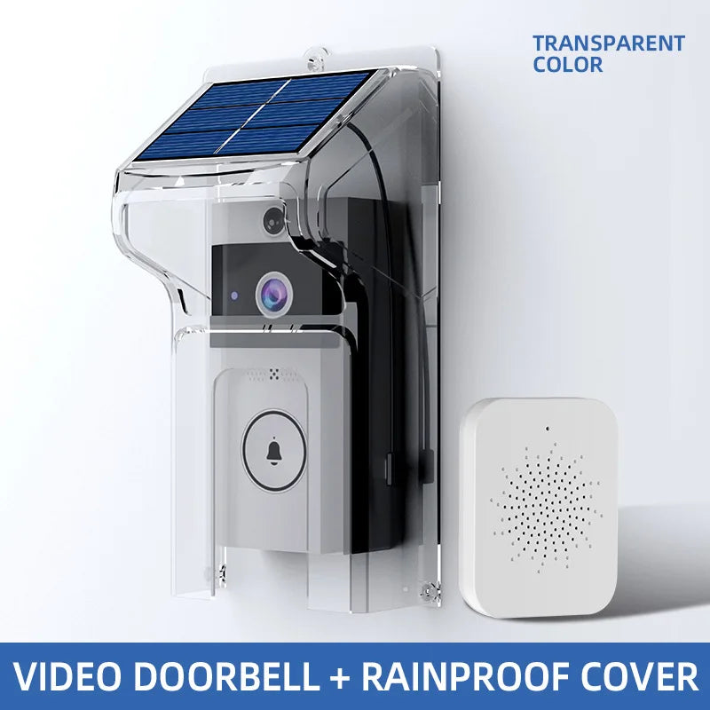 Luvikno | SecuraSun DoorCam Trådløs HD Video Dørklokke med Solenergilading og Wi-Fi | IP65 Vanntett
