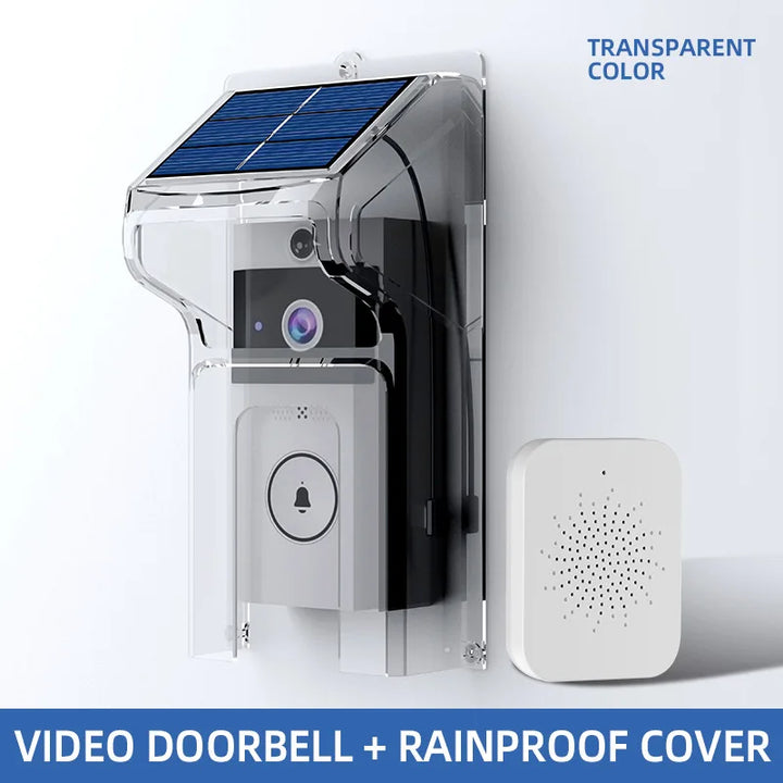 Luvikno | SecuraSun DoorCam Trådløs HD Video Dørklokke med Solenergilading og Wi-Fi | IP65 Vanntett