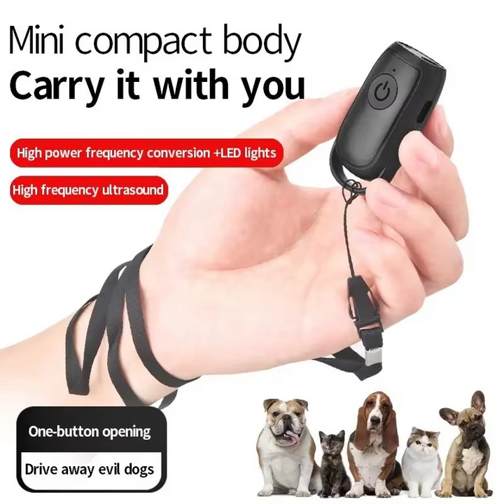 Ultralydd Mini Hund Repeller og Anti-Barking Treningsenhet med LED Lys Luvikno