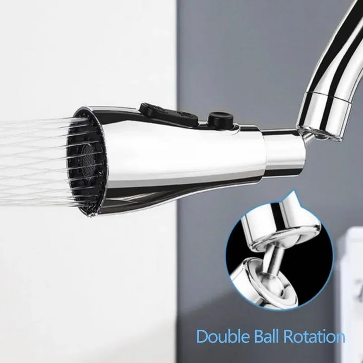 HydroFlex360 – Multifunksjonell 360°/720° Roterbar Kjøkkenkran Vedlegg med 3 Spraytyper Luvikno