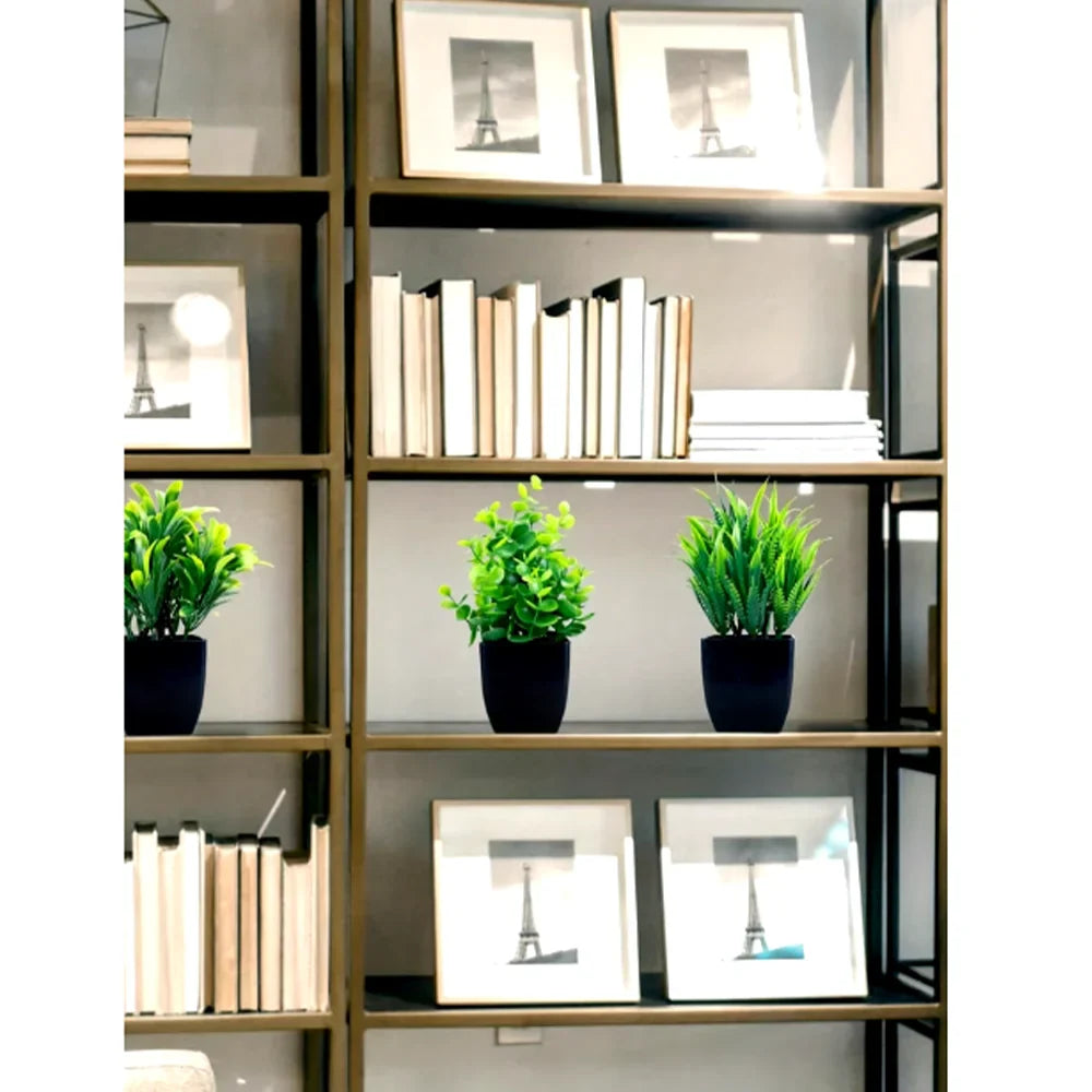 Luvikno | Leafora Kunstig Eukalyptusplante i Svart Potte | Mini Dekorativ Plante | For Bord, Bad & Kontor