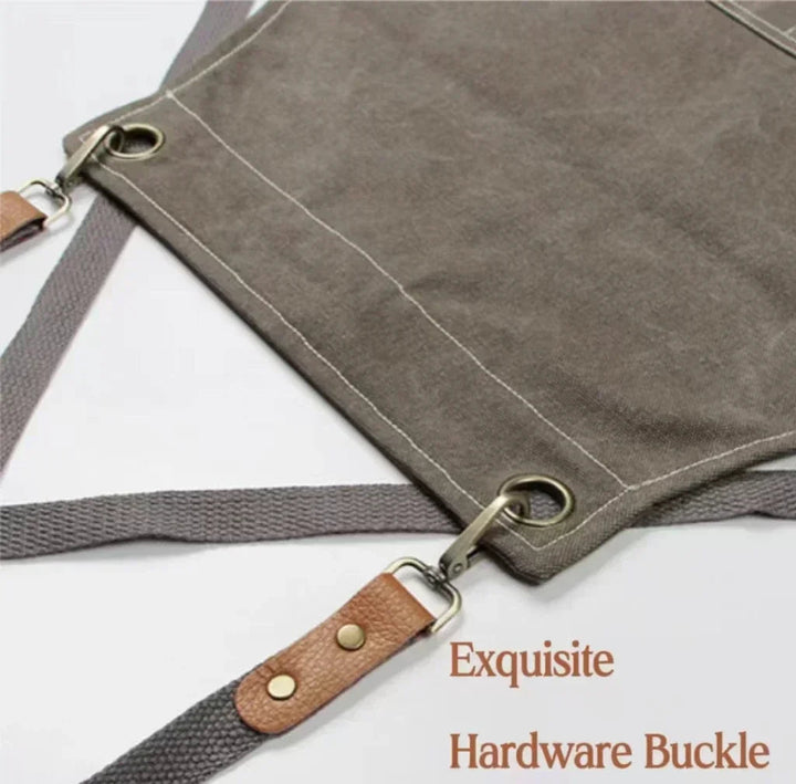 Canvas forkle med lommer, justerbart, Unisex | Luvikno