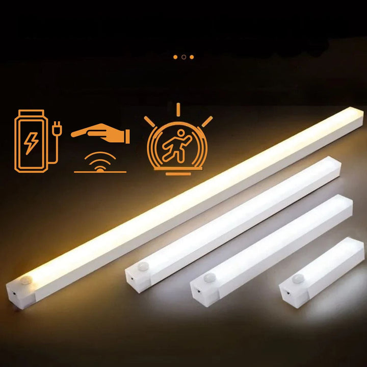 Luvikno | SenseLite Motion LED | Oppladbart sensorl light med magnetfeste | Varme hvit | For skap, seng og gang