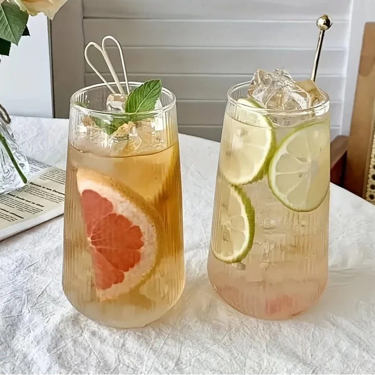 Runde Ribbet Glass 4-Delt Sett Luvikno
