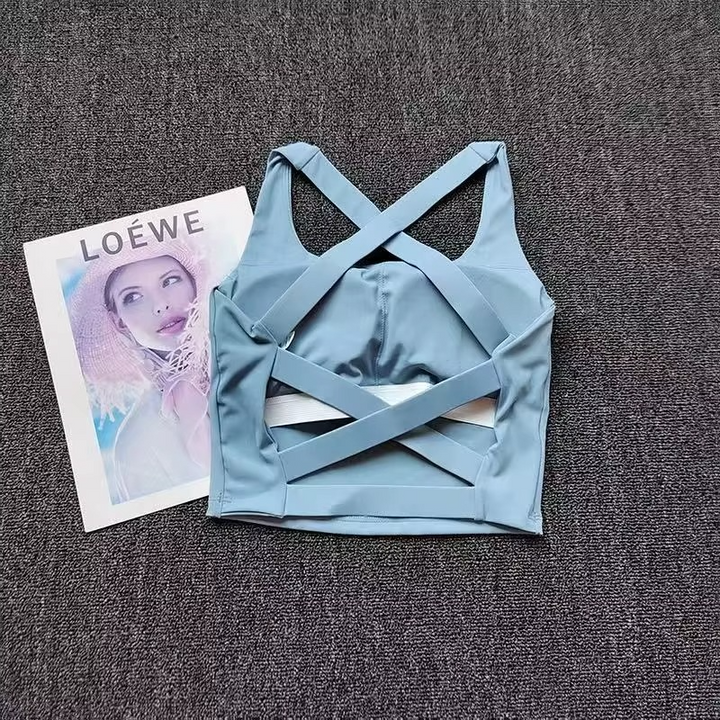 Sømløs Sports-BH for kvinner Push Up Yoga og Løp Top Luvikno