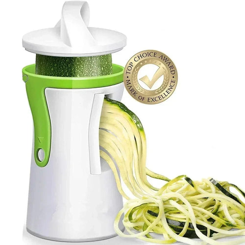 Luvikno | VeggiTwist Spiral Cutter | For Grønnsaker & Ost | Håndholdt & Kompakt | Rustfritt Stål & BPA-fri Plast
