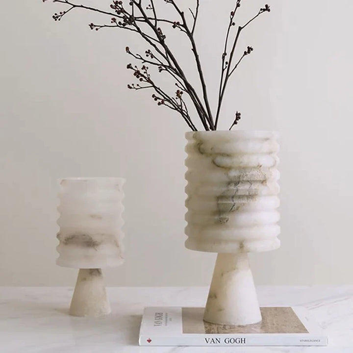 Hvit Onyx Blomster Vase Luvikno