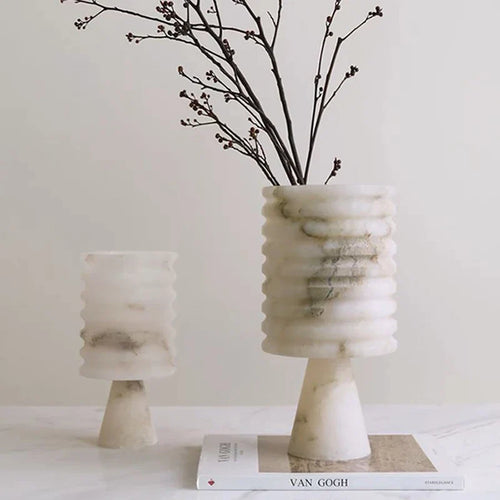 Hvit Onyx Blomster Vase Luvikno