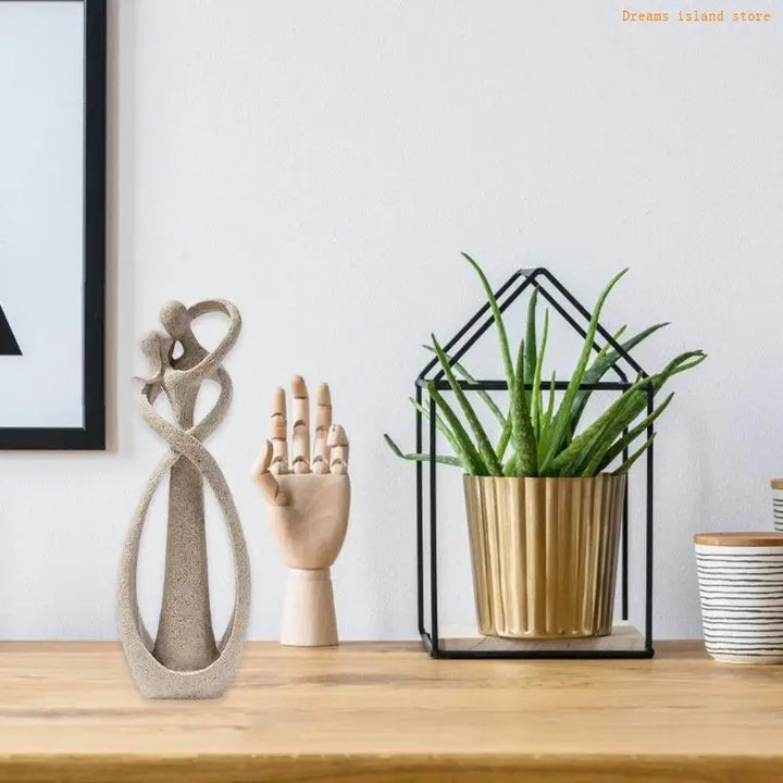 Luvikno | Amavira Kjærlighet Skulptur Harpiks | Symbol på Hengivenhet & Harmoni | Romantisk Design | 26 cm
