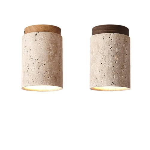 ÉclatPierre - Elegant Travertin Innfelt LED Lampe Luvikno