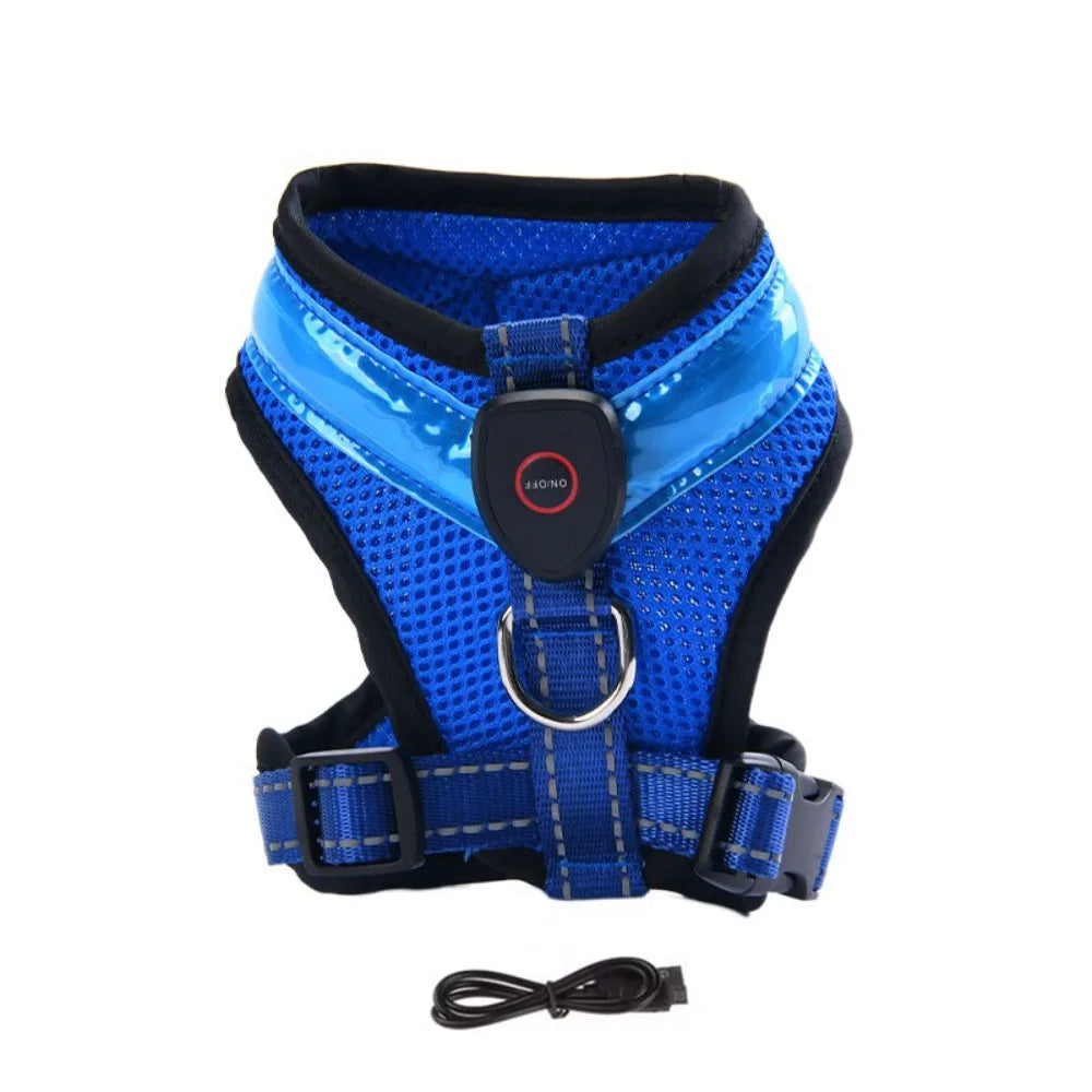 LED Hundesele USB oppladbar og justerbar Luvikno