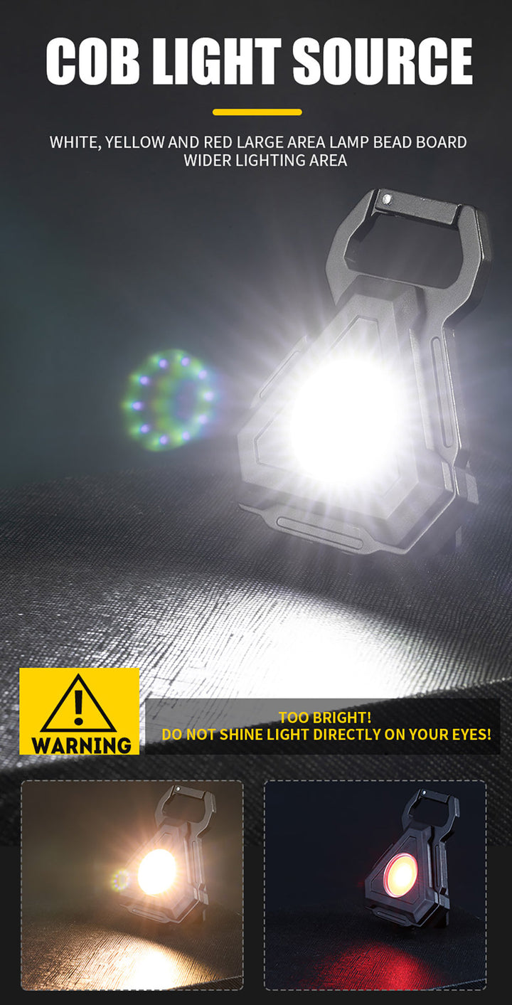 Mini LED Lommelykt USB Flaskekork Nøkkelring | Luvikno