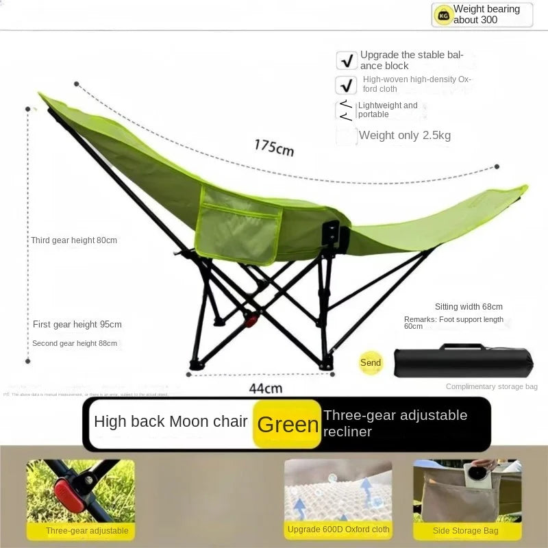 Relax Everywhere Reclining Utendørs Lounge Camping Stol | Luvikno