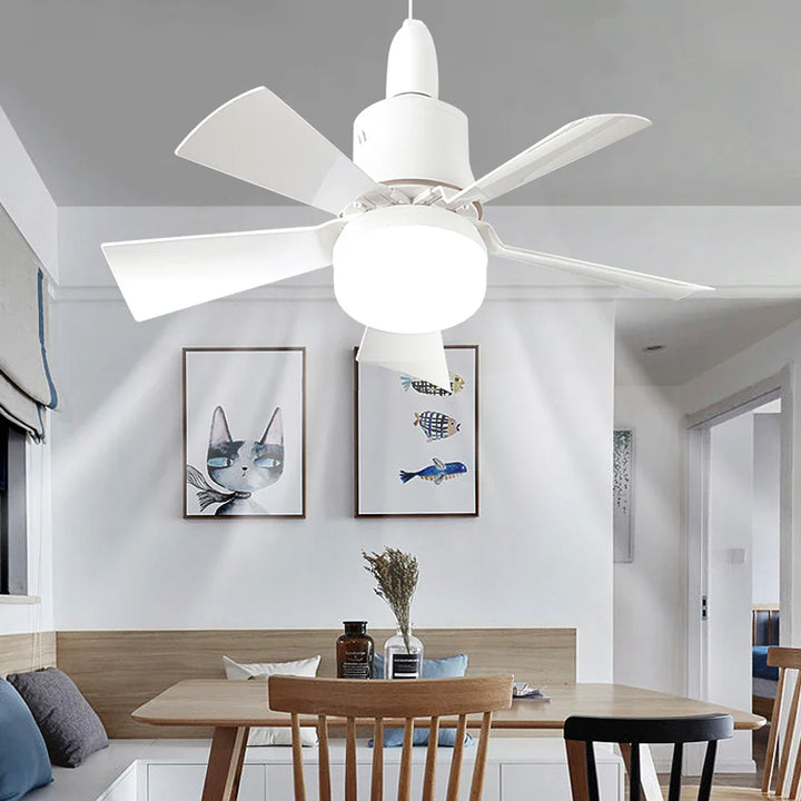 30W E27 Takvifte Lys med Fjernkontroll - LED Dimming Funksjon, Intelligent Stille Vifte for Soverom & Stue | Luvikno