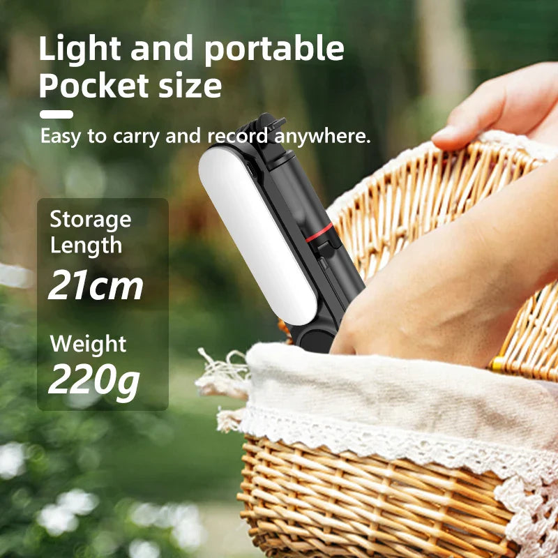 Ultra Foldable Built-In Lighting Selfie Stick Tripod | Luvikno