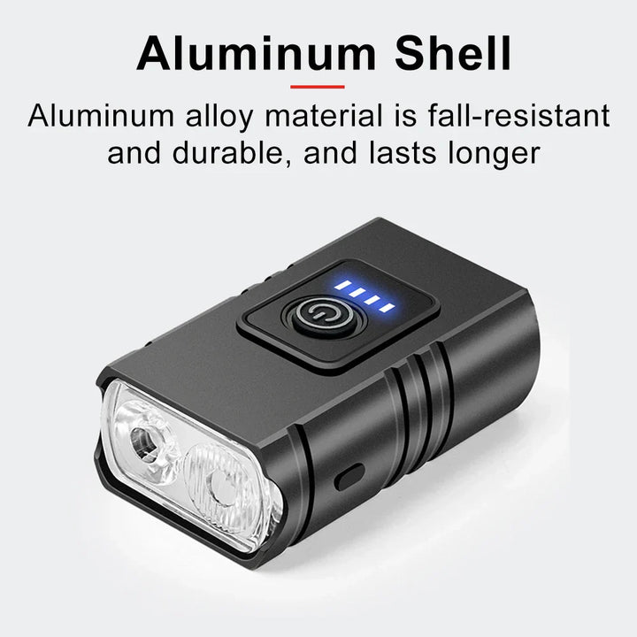 Luvikno | USB Oppladbart Sykkellyktsett - 1500 Lumen LED Hovedlys og Baklys med 6 Moduser for Sikker Nattsykling