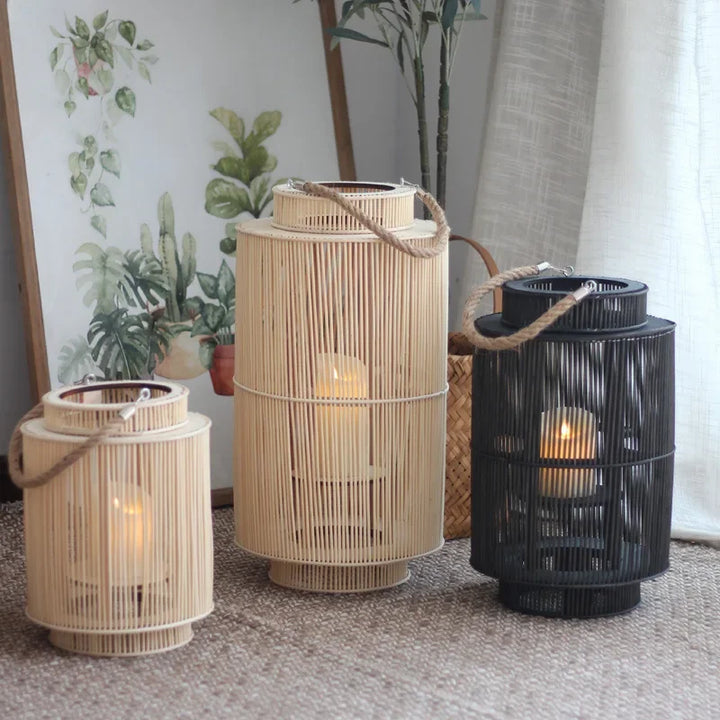 Imitasjon Bambus LED Lys Lantern Luvikno