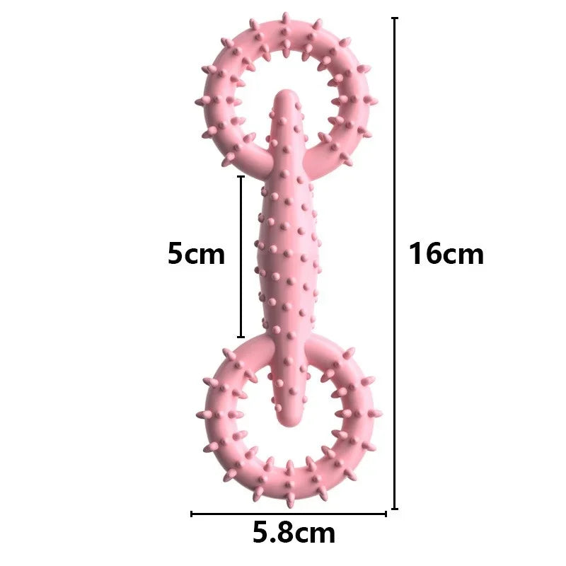 Luvikno | DentaPla Plush Toy Dog | Double Ring Design | Dental Care & Bite Resistant | 16x5.8 cm | TPR