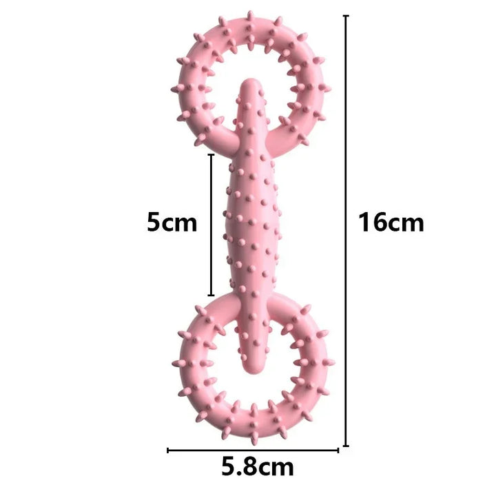 Luvikno | DentaPla Plush Toy Dog | Double Ring Design | Dental Care & Bite Resistant | 16x5.8 cm | TPR