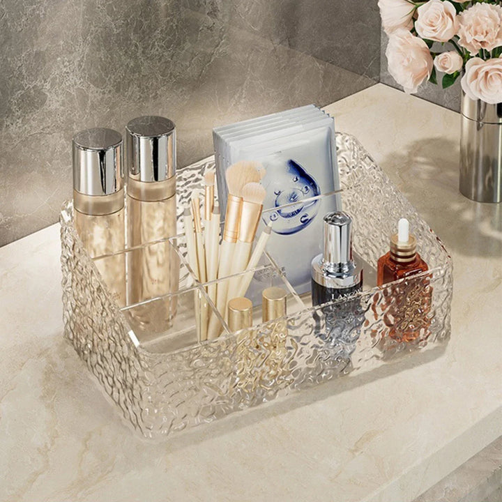 Luvikno | Make-up Organiser Boks ClaryLux | Vannbølge Design | Stor Kapasitet | Åpen Trapezoidal Form